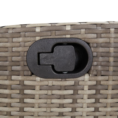 Set da Pranzo da Giardino 3 pz con Cuscini in Polyrattan Grigio - homemem39