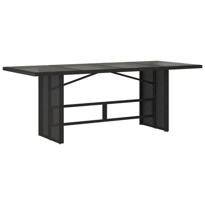 Set da Pranzo da Giardino 7 pz Nero con Cuscini in Polyrattan | homemem39