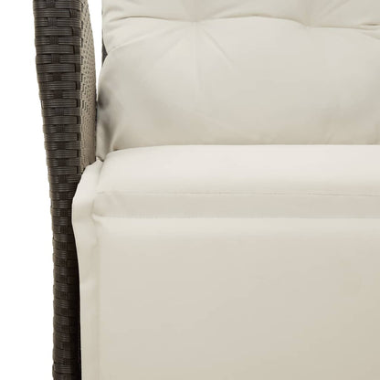 Set da Pranzo da Giardino 9 pz con Cuscini Nero in Polyrattan | homemem39