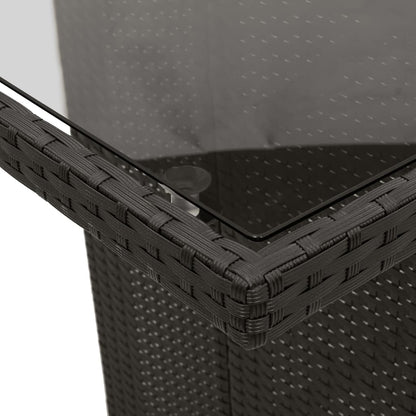 Set da Pranzo da Giardino 7 pz Nero con Cuscini in Polyrattan | homemem39