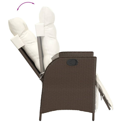 Set da Pranzo da Giardino 9pz con Cuscini Marrone in Polyrattan | homemem39