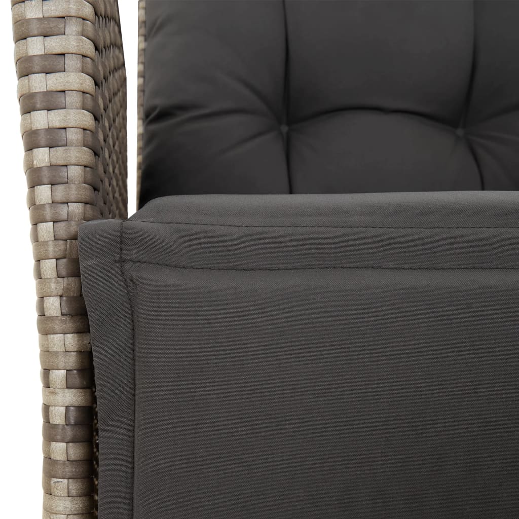 Set da Pranzo da Giardino 7 pz con Cuscini in Polyrattan Grigio - homemem39