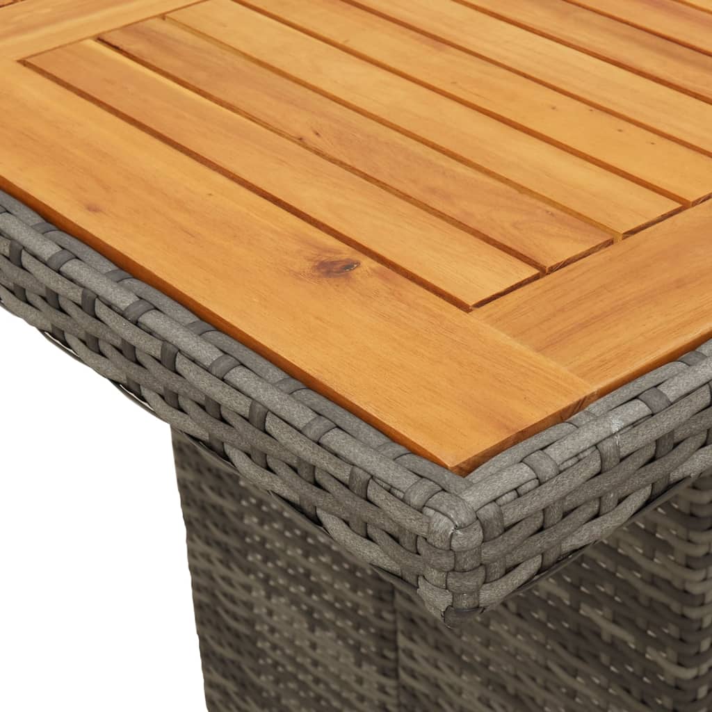 Set da Pranzo da Giardino 7 pz con Cuscini in Polyrattan Grigio | homemem39