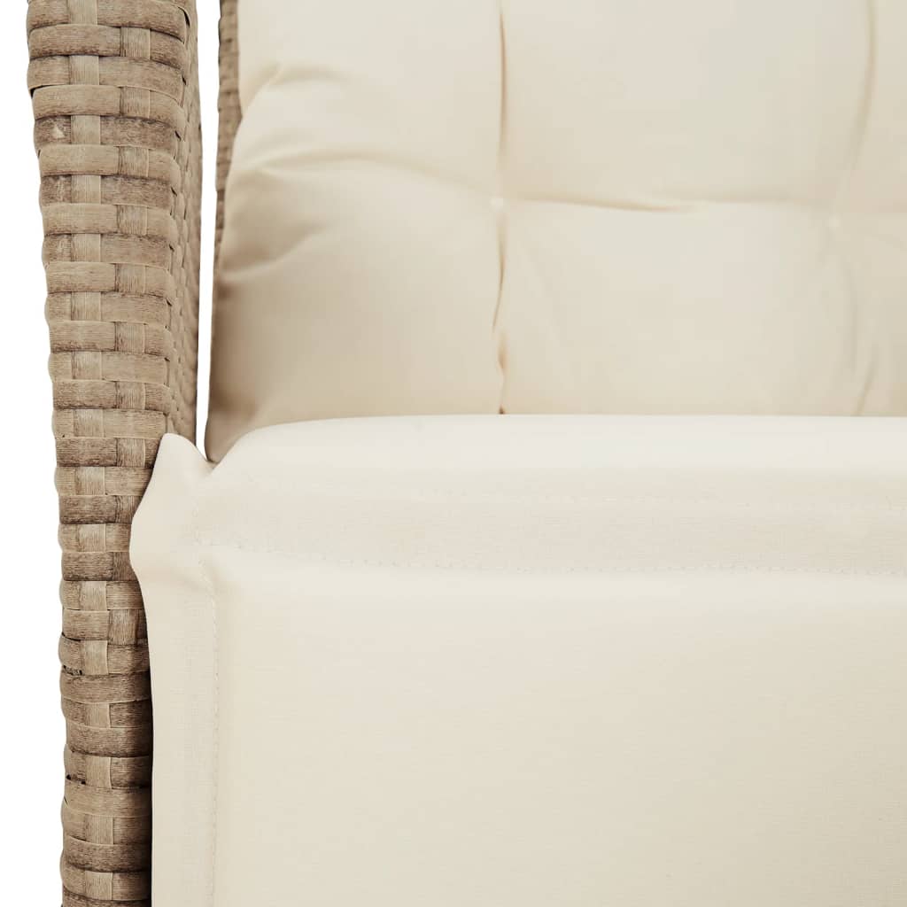Set da Pranzo da Giardino 9 pz con Cuscini Beige in Polyrattan | homemem39