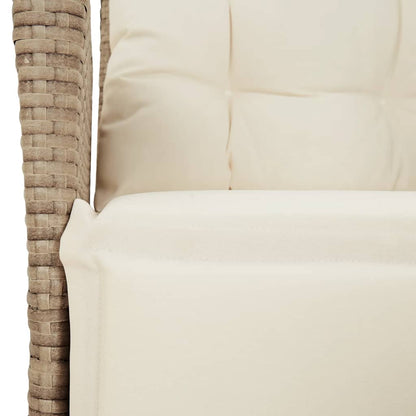 Set da Pranzo da Giardino 9 pz con Cuscini Beige in Polyrattan | homemem39