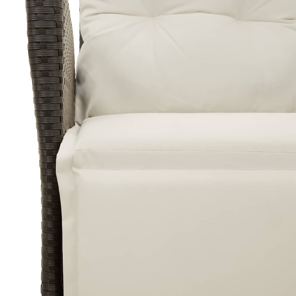 Set da Pranzo da Giardino 7 pz Nero con Cuscini in Polyrattan | homemem39