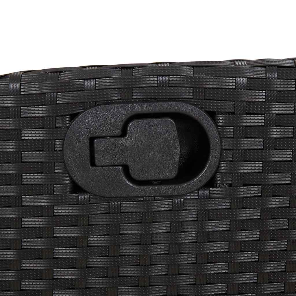 Set da Pranzo da Giardino 7 pz Nero con Cuscini in Polyrattan - homemem39