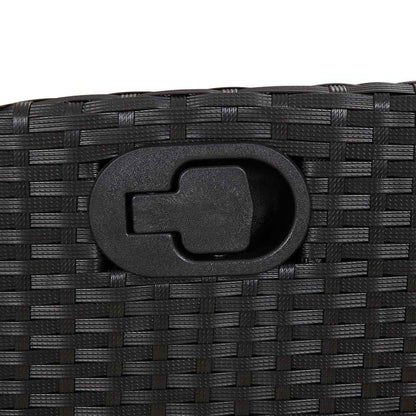 Set da Pranzo da Giardino 7 pz Nero con Cuscini in Polyrattan - homemem39