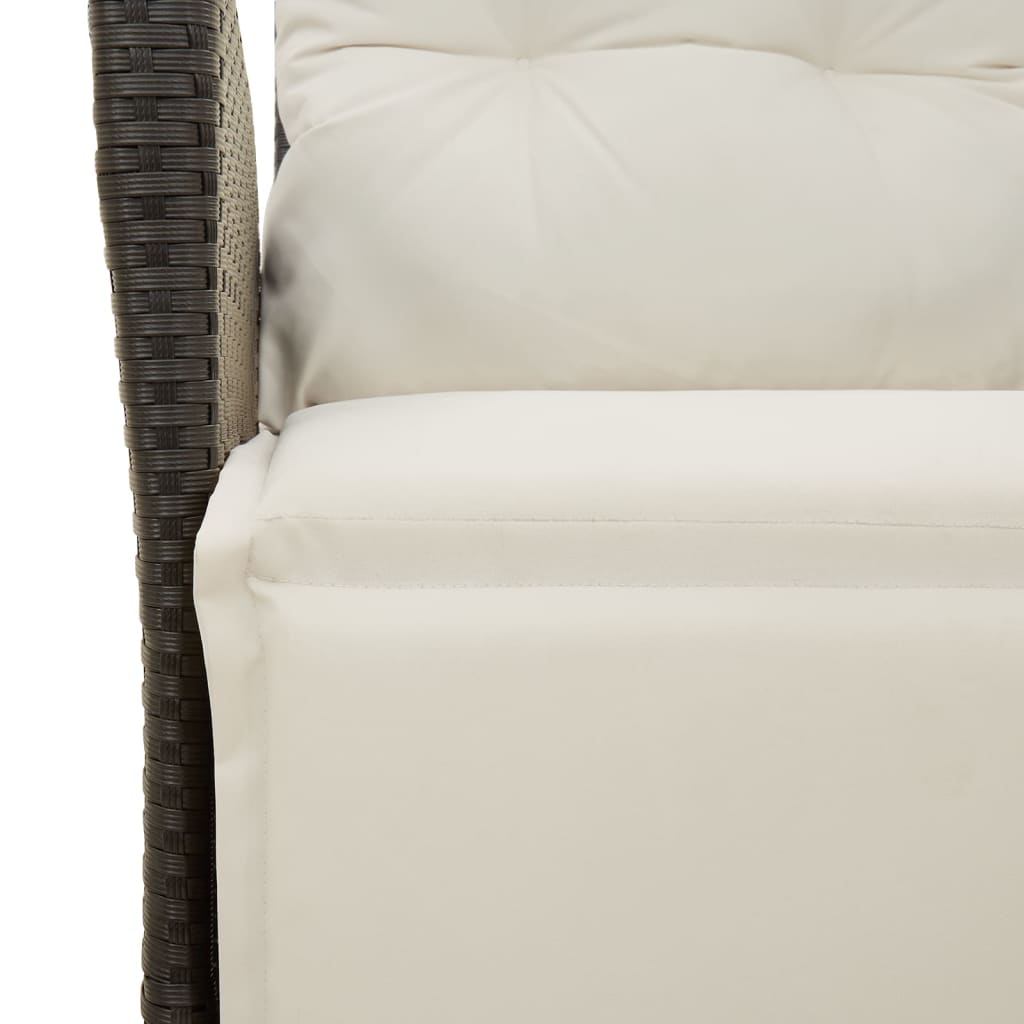 Set da Pranzo da Giardino 7 pz Nero con Cuscini in Polyrattan | homemem39