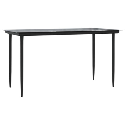 Set da Pranzo da Giardino 5 pz Nero con Cuscini in Polyrattan | homemem39