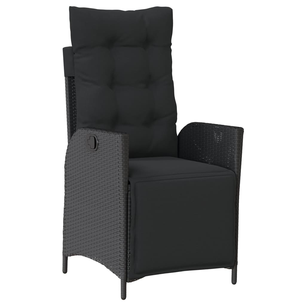 Set da Pranzo da Giardino 5 pz Nero con Cuscini in Polyrattan | homemem39