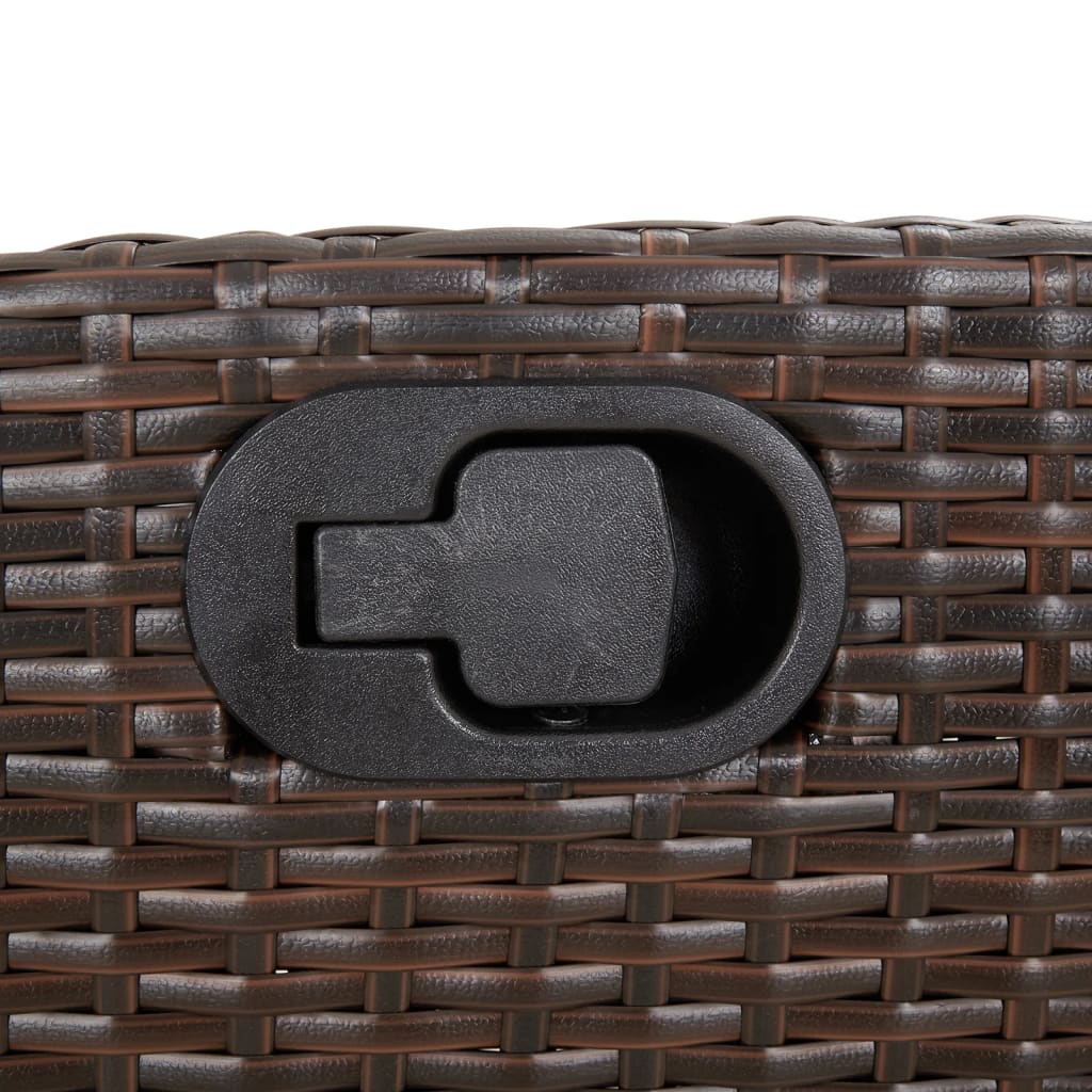 Set da Pranzo da Giardino 3pz con Cuscini in Polyrattan Marrone | homemem39