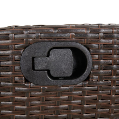 Set da Pranzo da Giardino 3pz con Cuscini in Polyrattan Marrone | homemem39