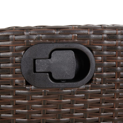 Set da Pranzo da Giardino 5pz con Cuscini in Polyrattan Marrone | homemem39