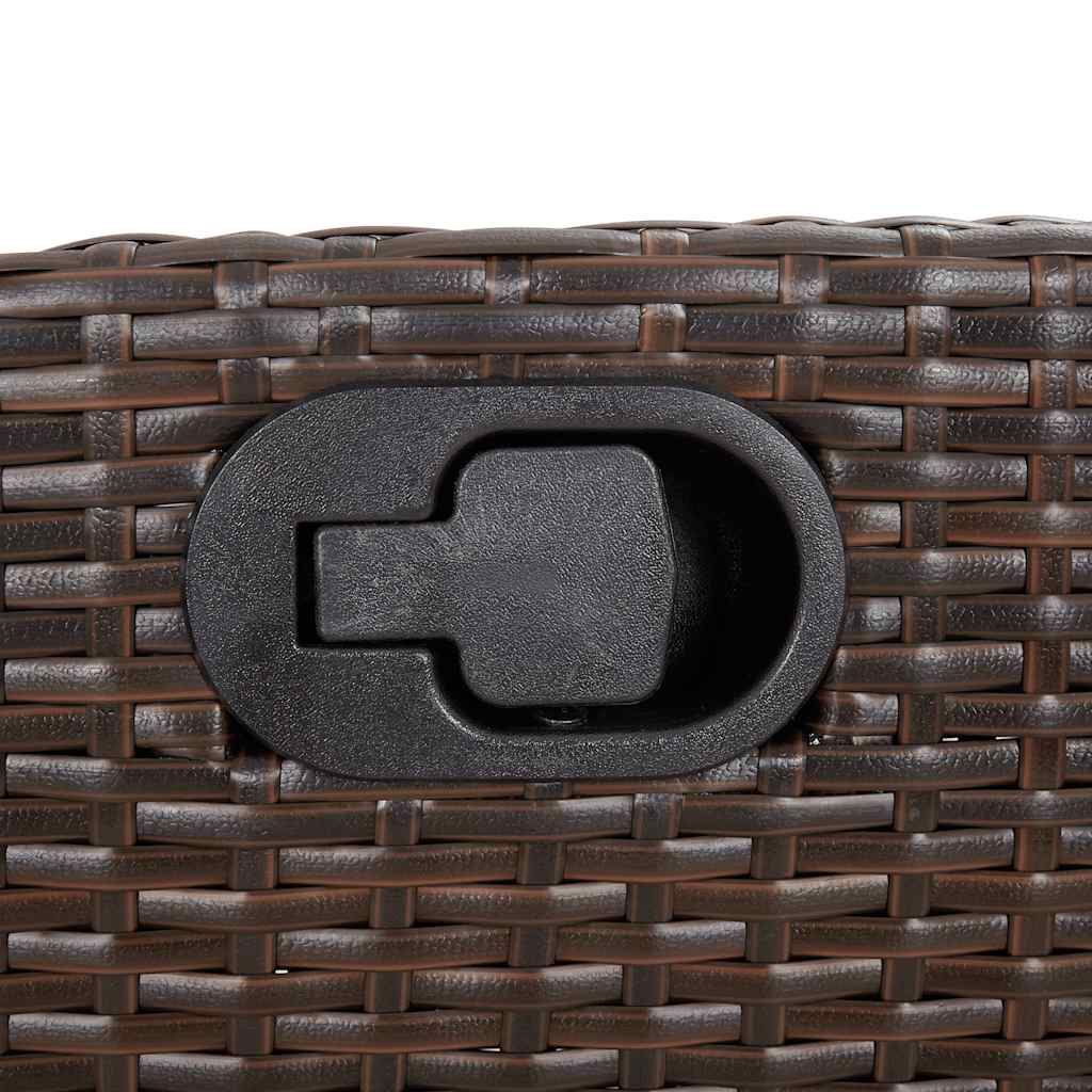 Set da Pranzo da Giardino 9pz con Cuscini Marrone in Polyrattan - homemem39