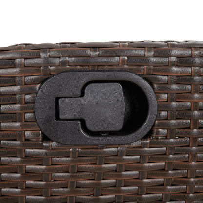 Set da Pranzo da Giardino 5pz con Cuscini in Polyrattan Marrone | homemem39