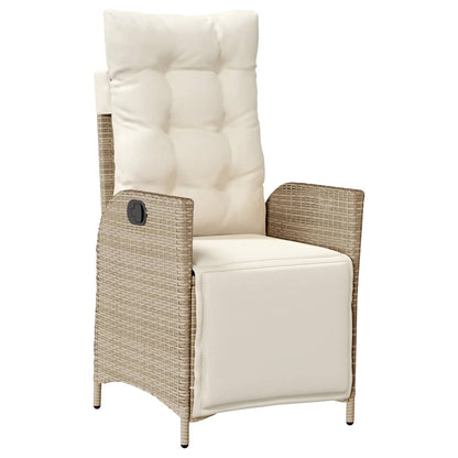 Set da Pranzo da Giardino 5 pz con Cuscini Beige in Polyrattan | homemem39