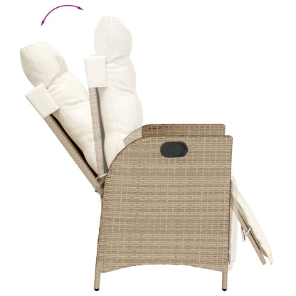 Set da Pranzo da Giardino 3 pz con Cuscini Beige in Polyrattan - homemem39