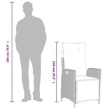 Set da Pranzo da Giardino 5 pz con Cuscini Beige in Polyrattan - homemem39