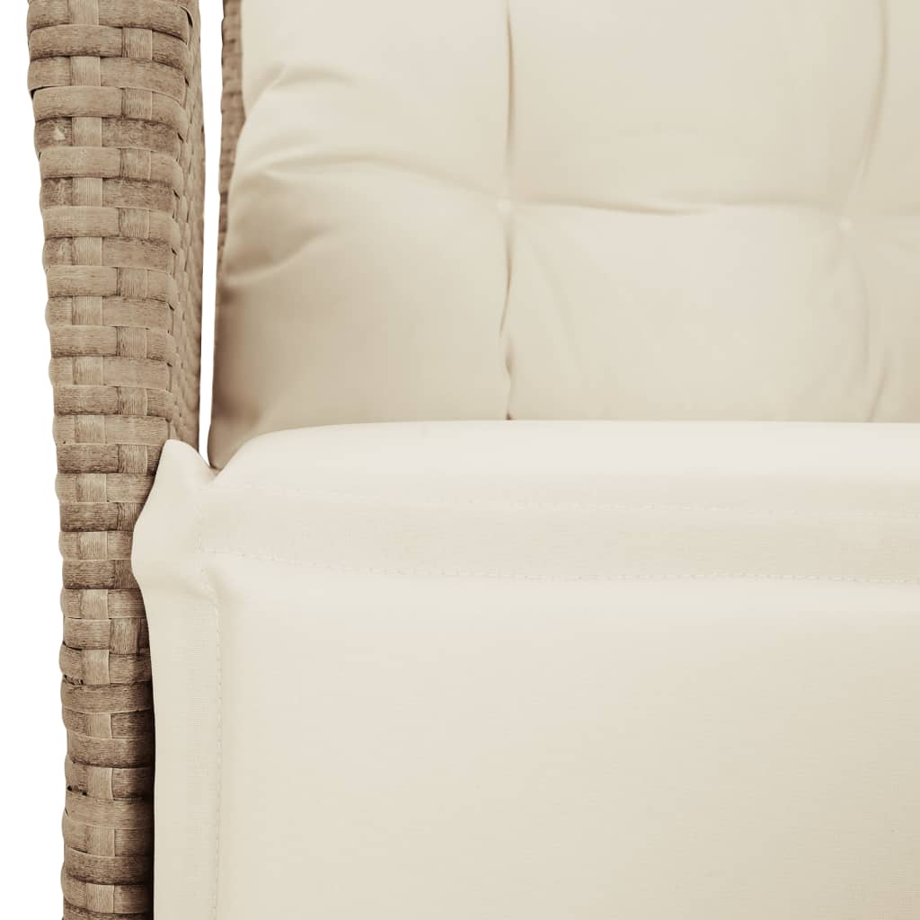 Set da Pranzo da Giardino 5 pz con Cuscini Beige in Polyrattan | homemem39