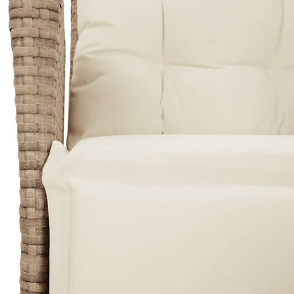 Set da Pranzo da Giardino 5 pz con Cuscini Beige in Polyrattan | homemem39