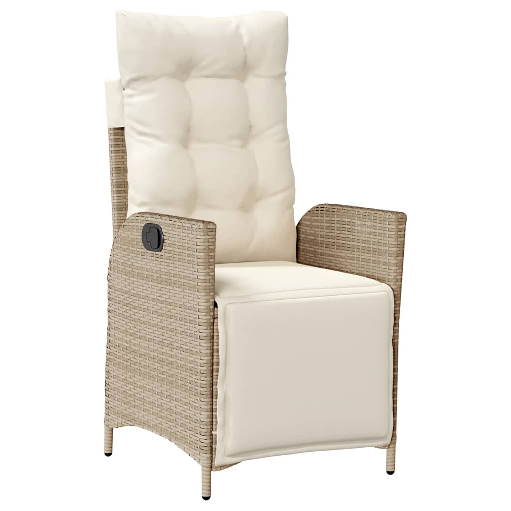 Set da Pranzo da Giardino 7 pz con Cuscini Beige in Polyrattan | homemem39