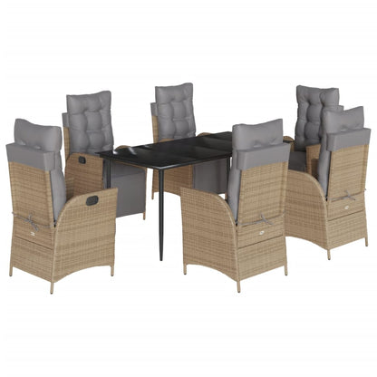 Set Pranzo da Giardino 7 pz con Cuscini Beige Misto Polyrattan | homemem39