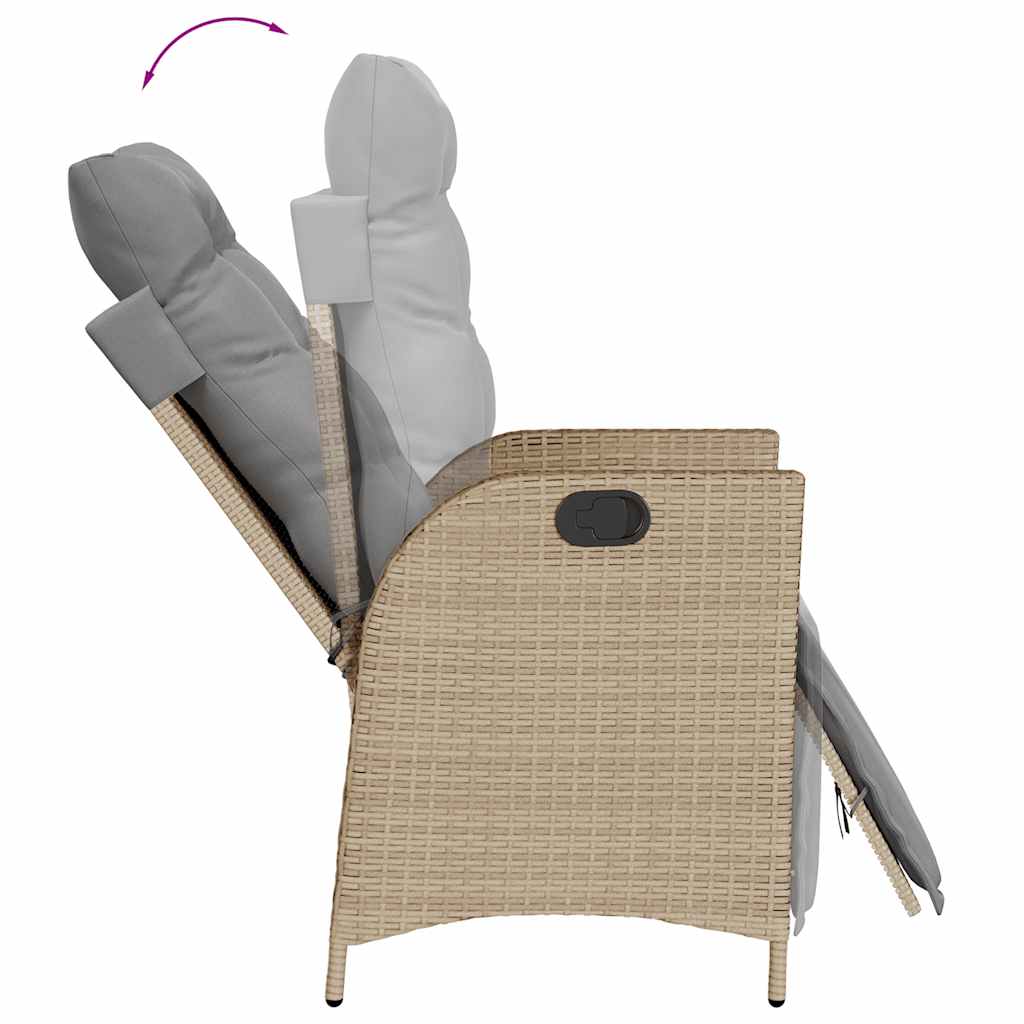 Set Pranzo da Giardino 9 pz con Cuscini Beige Misto Polyrattan | homemem39