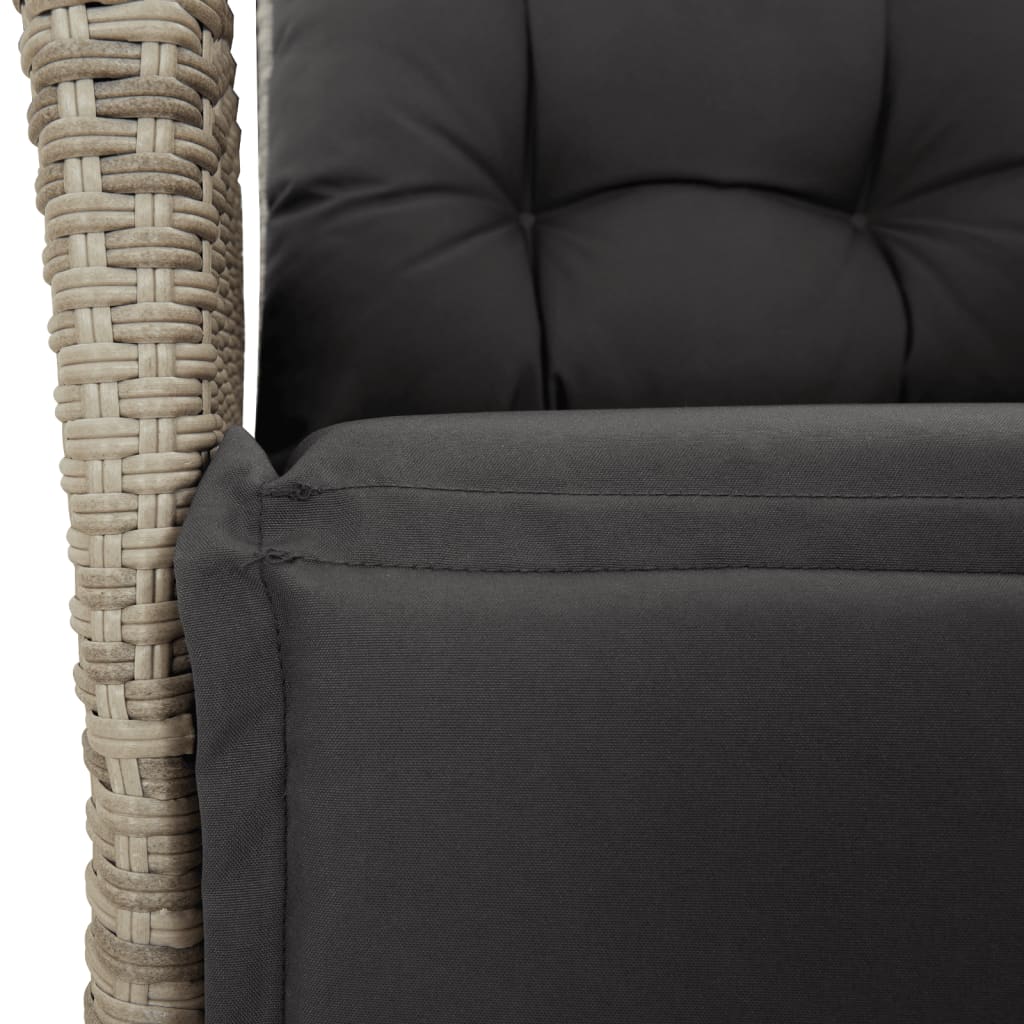 Set Pranzo da Giardino 5pz con Cuscini Grigio Chiaro Polyrattan | homemem39