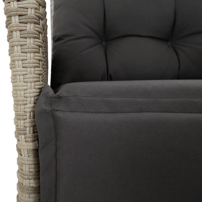 Set Pranzo da Giardino 5pz con Cuscini Grigio Chiaro Polyrattan | homemem39