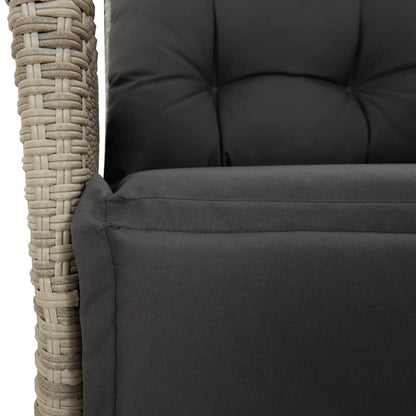 Set Pranzo da Giardino 5pz con Cuscini Grigio Chiaro Polyrattan | homemem39