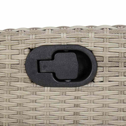 Set da Pranzo da Giardino 7 pz Cuscini Polyrattan Grigio Chiaro | homemem39