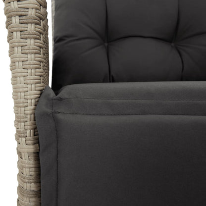 Set da Pranzo da Giardino 7 pz Cuscini Polyrattan Grigio Chiaro | homemem39