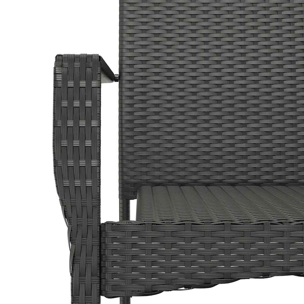 Set da Pranzo da Giardino 9 pz con Cuscini Nero in Polyrattan | homemem39
