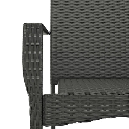 Set da Pranzo da Giardino 9 pz con Cuscini Nero in Polyrattan - homemem39