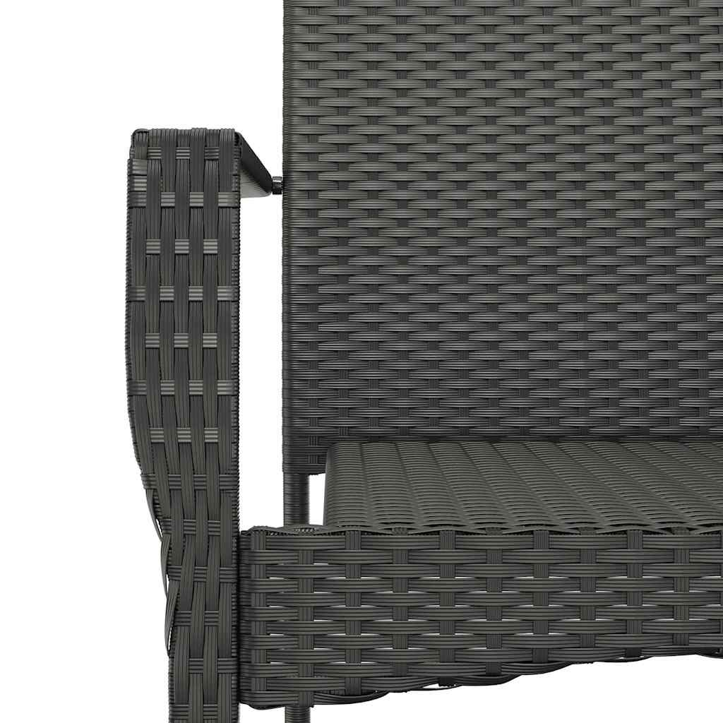 Set da Pranzo da Giardino 9 pz con Cuscini Nero in Polyrattan | homemem39