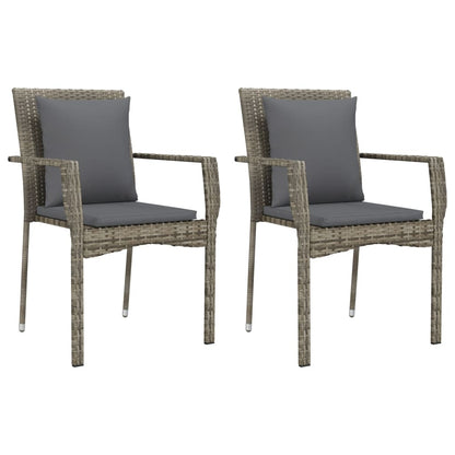 Set da Pranzo da Giardino 7 pz con Cuscini in Polyrattan Grigio | homemem39