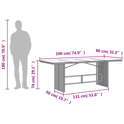 Set da Pranzo da Giardino 9 pz con Cuscini in Polyrattan Grigio | homemem39