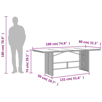 Set da Pranzo da Giardino 9 pz con Cuscini Nero in Polyrattan | homemem39
