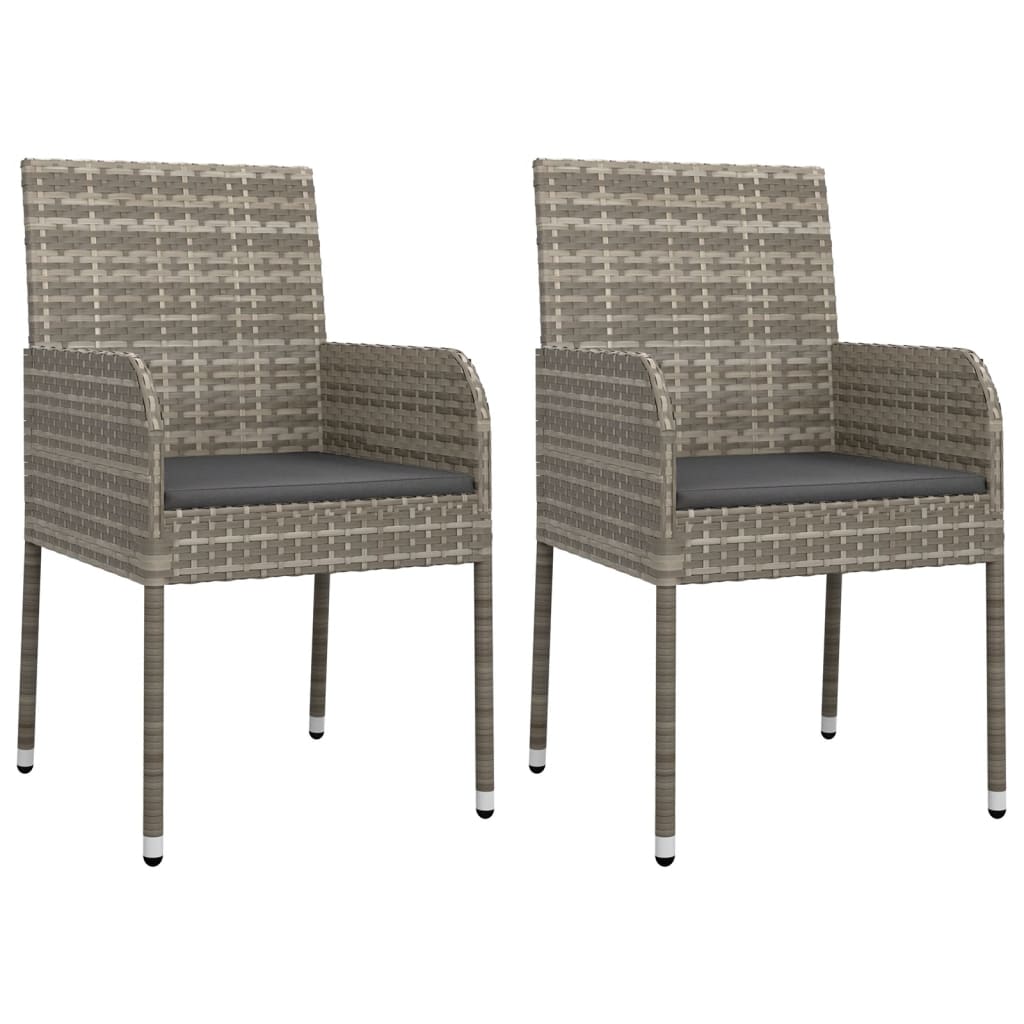 Set da Pranzo da Giardino 9 pz con Cuscini in Polyrattan Grigio | homemem39