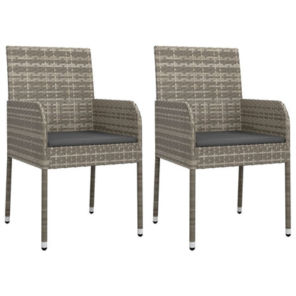 Set da Pranzo da Giardino 9 pz con Cuscini in Polyrattan Grigio | homemem39