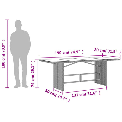 Set da Pranzo da Giardino 9 pz con Cuscini in Polyrattan Grigio | homemem39