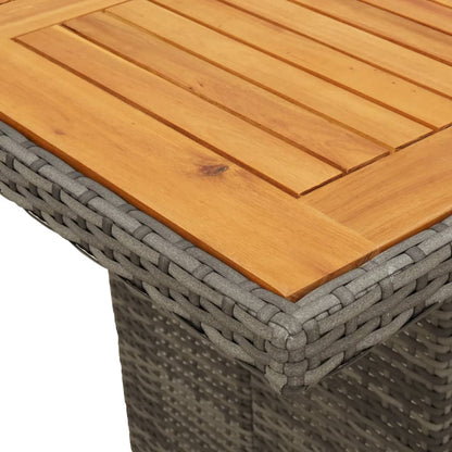 Set da Pranzo da Giardino 7 pz con Cuscini in Polyrattan Grigio | homemem39