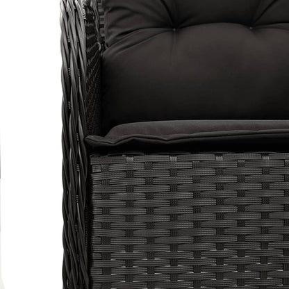 Set da Pranzo da Giardino 9 pz con Cuscini Nero in Polyrattan | homemem39