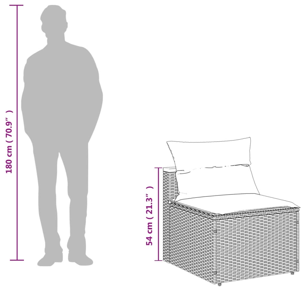 Set Divano da Giardino 5 pz con Cuscini Beige Polyrattan Acacia - homemem39