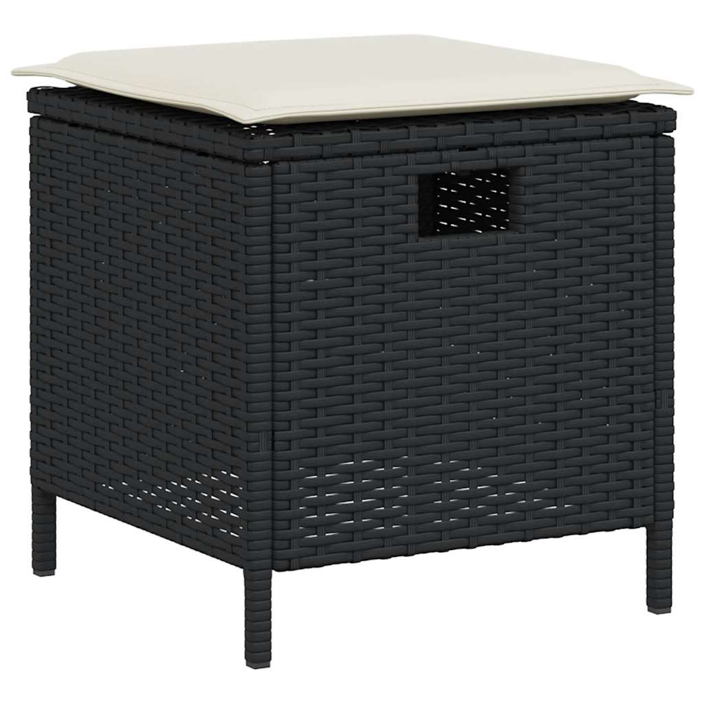 Set Divani da Giardino 6 pz con Cuscini Forma L Polyrattan Nero | homemem39