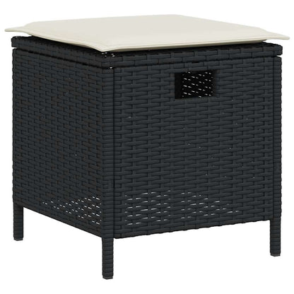 Set Divani da Giardino 6 pz con Cuscini Forma L Polyrattan Nero | homemem39