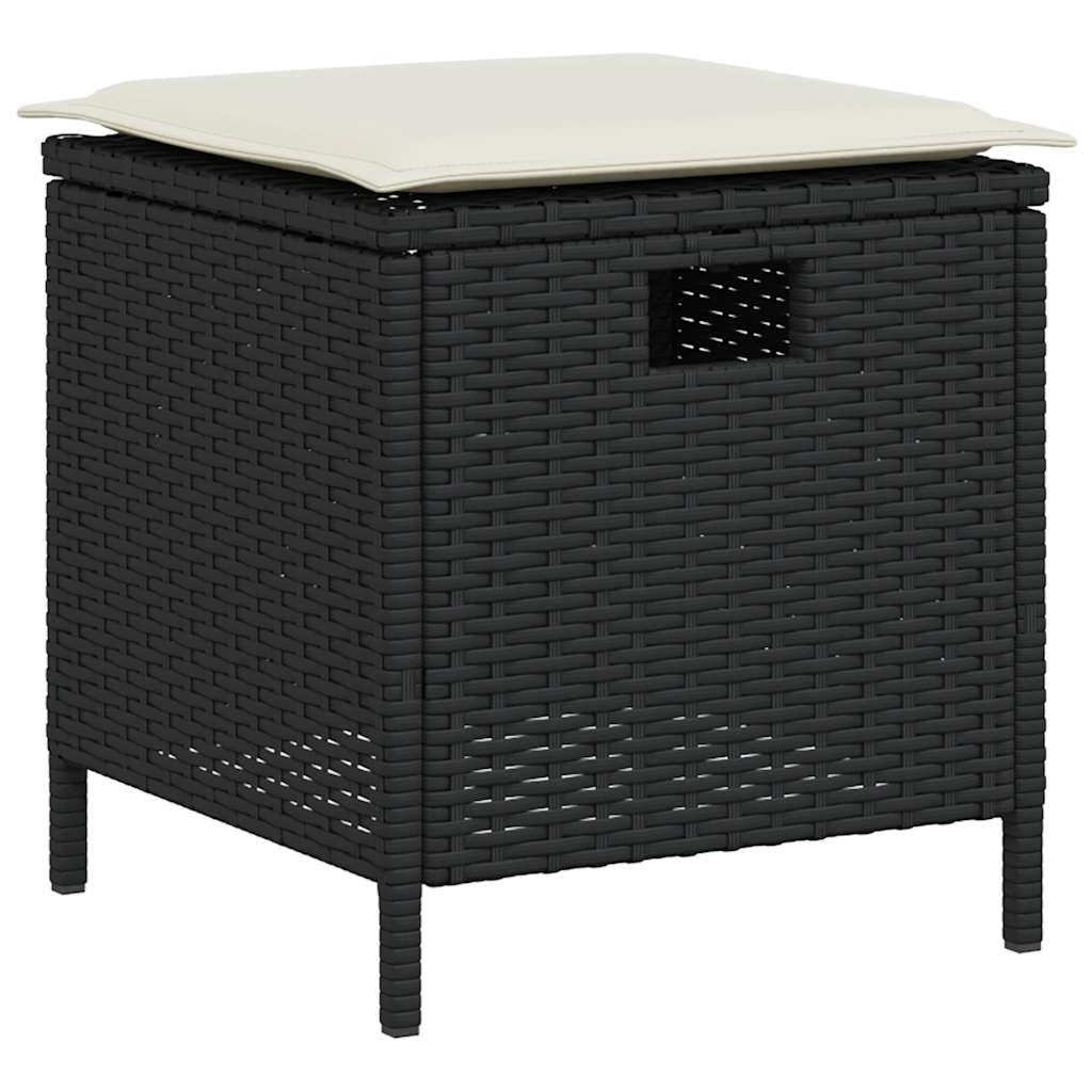 Set Divani da Giardino 6 pz con Cuscini Forma L Polyrattan Nero - homemem39