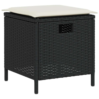 Set Divani da Giardino 6 pz con Cuscini Forma L Polyrattan Nero - homemem39