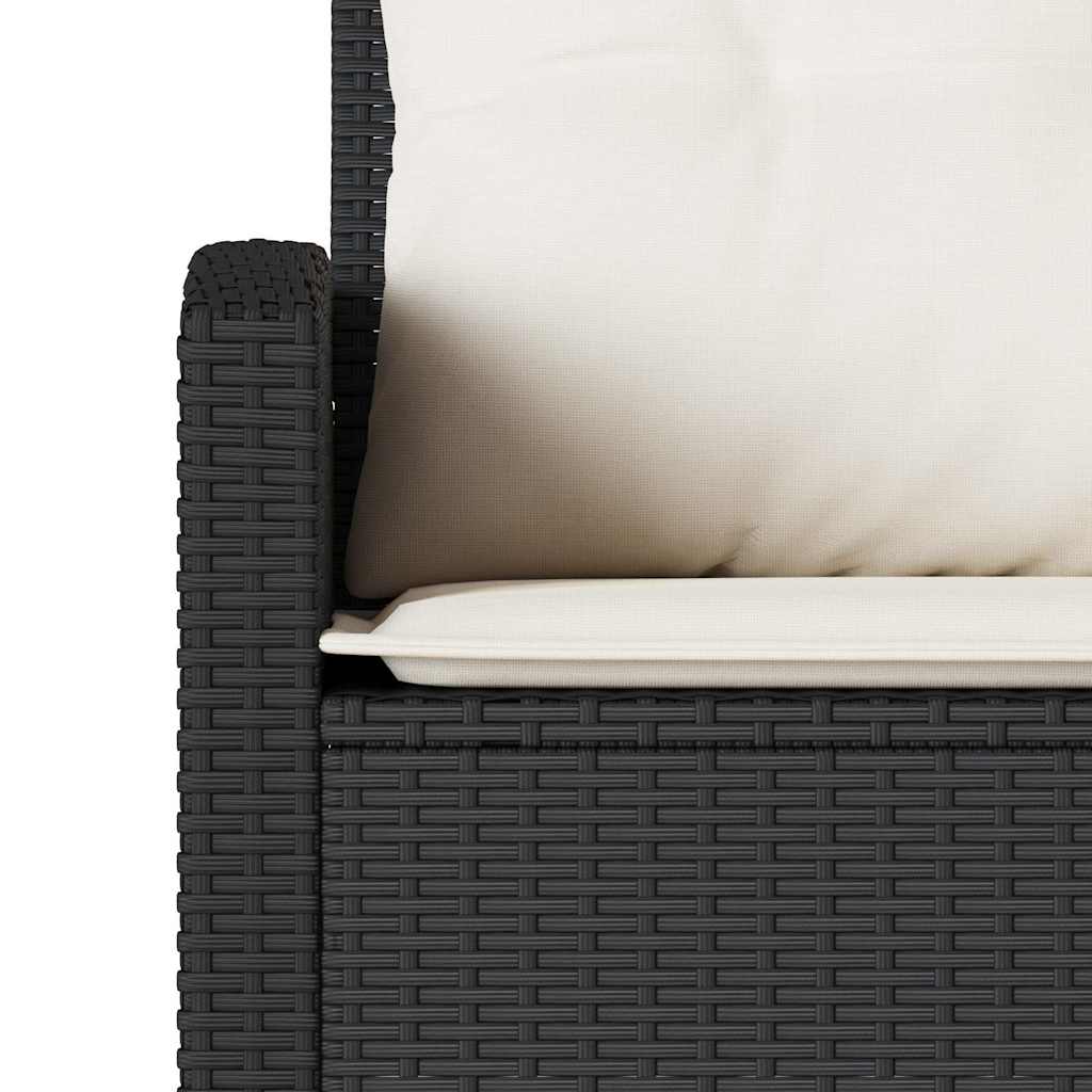 Set Divani da Giardino 6 pz con Cuscini Forma L Polyrattan Nero | homemem39